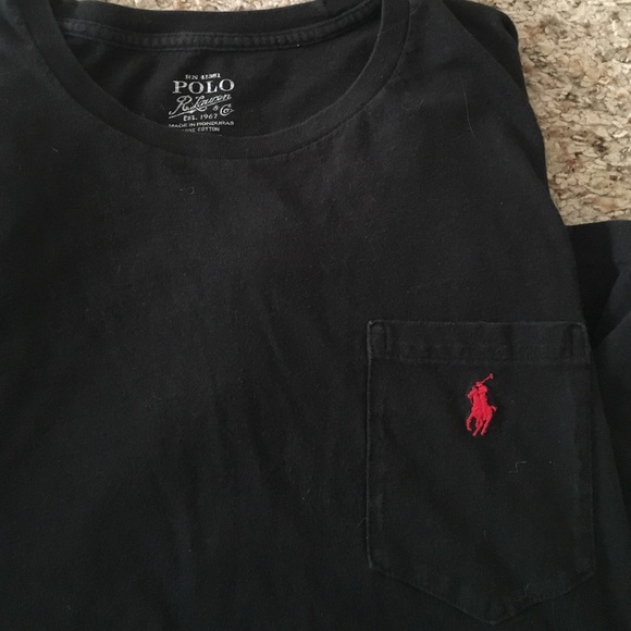 Men's RL Polo black long sleeve Large tee