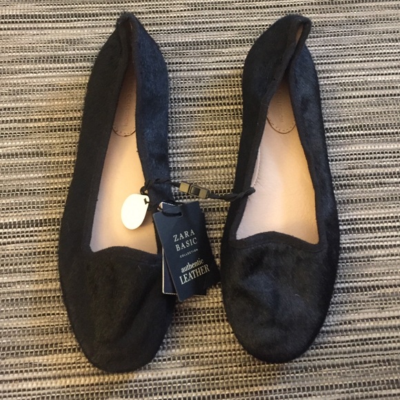 Zara calf-hair black flats