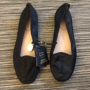 Zara calf-hair black flats