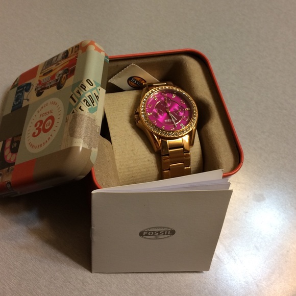 Gold plated fossil watch original price 250