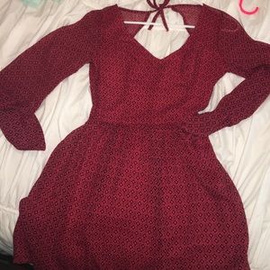 Long sleeve red dress