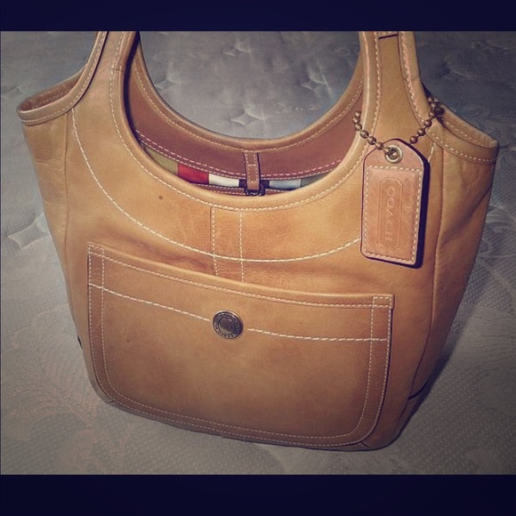 Coach Camel color Leather Handbag