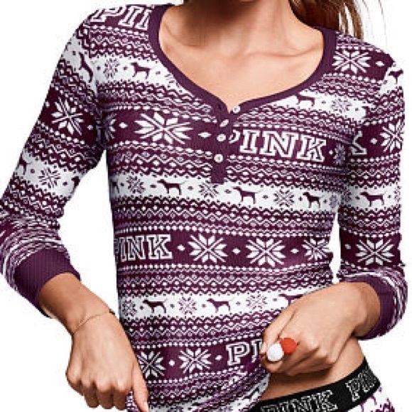 PINK festive pajama top