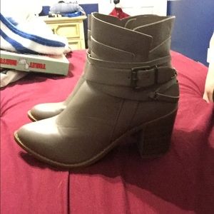 Brown leather heels