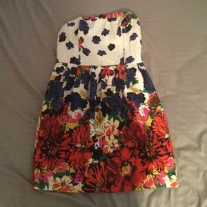 Strapless floral dress