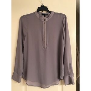 Grey Nordstrom Ro & De Blouse Top with Zipper