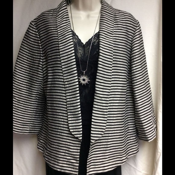 Ann Taylor Loft Blazer NWT Large Silver & Black