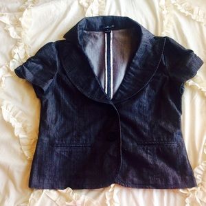 Willi Smith Medium Cropped Faux Denim Blazer