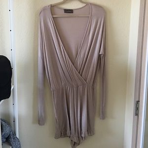 Tan Thermal Ruffle Romper