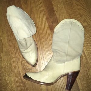 Urban outfitters ivory cowboy boots