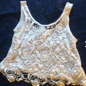 White knit crop top