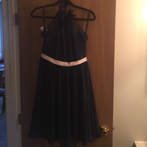 Alfred Angelo Navy Blue Dress 7264S - Picture 2 of 4