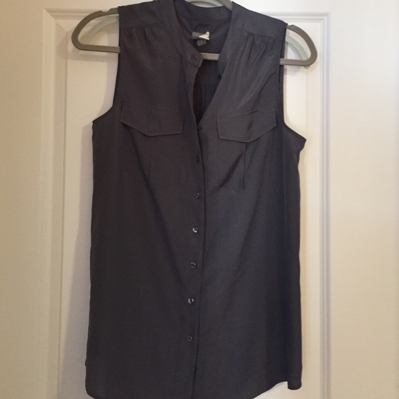 Grey silk tank top