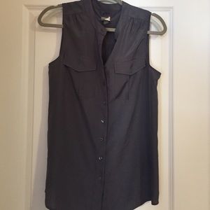 Grey silk tank top