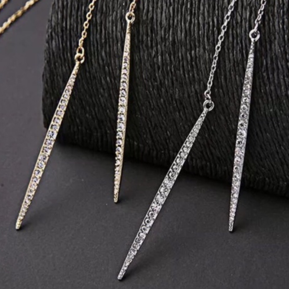 STER SILVER PLATED LARIAT PAVE CRYSTAL NECKLACE 🌺