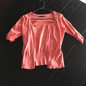 Coral color cardigan!