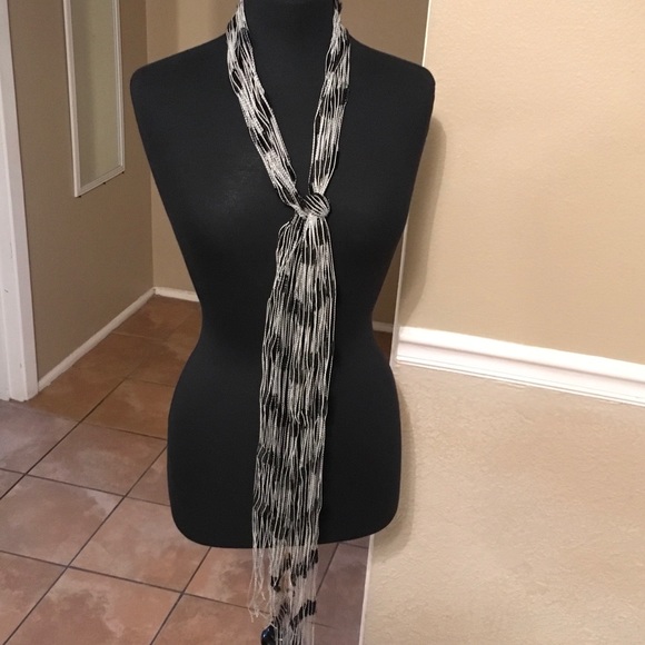 Unique black and white scarf/belt