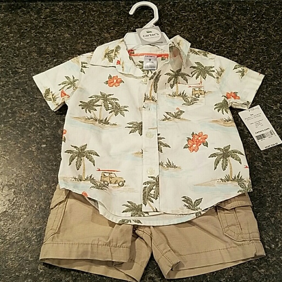 Button up and short set