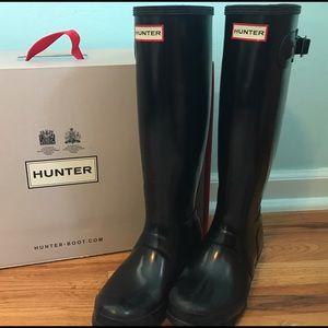Hunter original tall high gloss rain boots