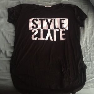 Black and white high low shirt