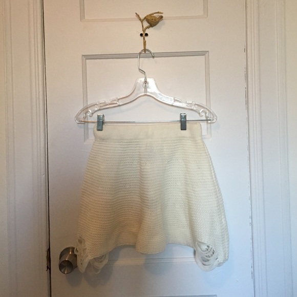 UNIF creme Hardy torn mini skirt Sweater material!