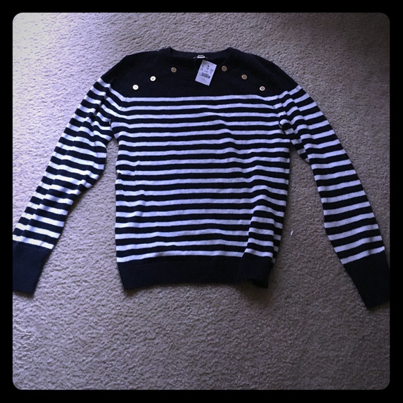 Navy/White striped JCrew Factory Top, never worn