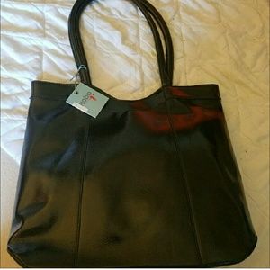 👜NWT Large Black Leather Authentic HOBO Handbag👜