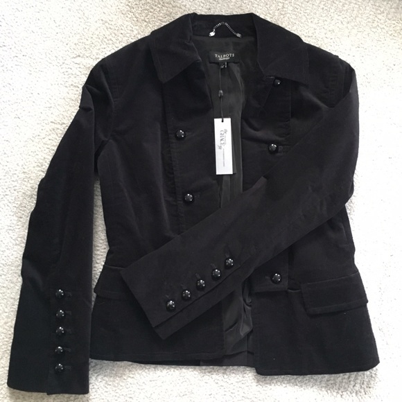 Talbots Grace Fit Double Breasted Velveteen Jacket