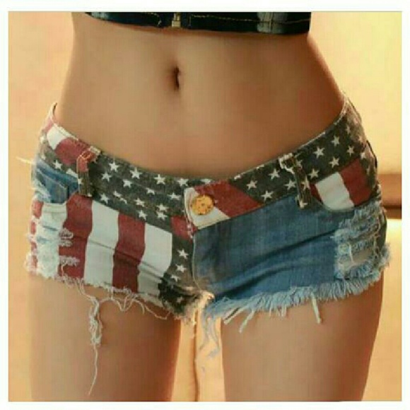 Pants - Sexy Women shorts American flag pattern