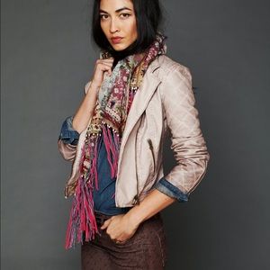 Free People Pink Vegan Leather Jacket NWOT