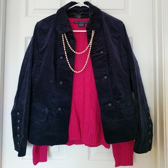 Navy blue velvet jacket