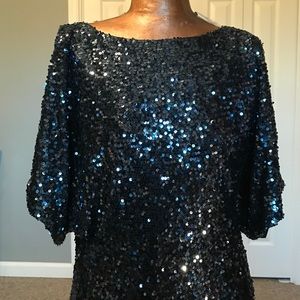 Like new blue black sequined dress🎉