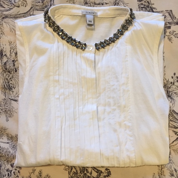 J. Crew embellished blouse cotton/silk size XXS ⚜️