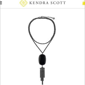 Kendra Scott Rayne gunmetal necklace in black