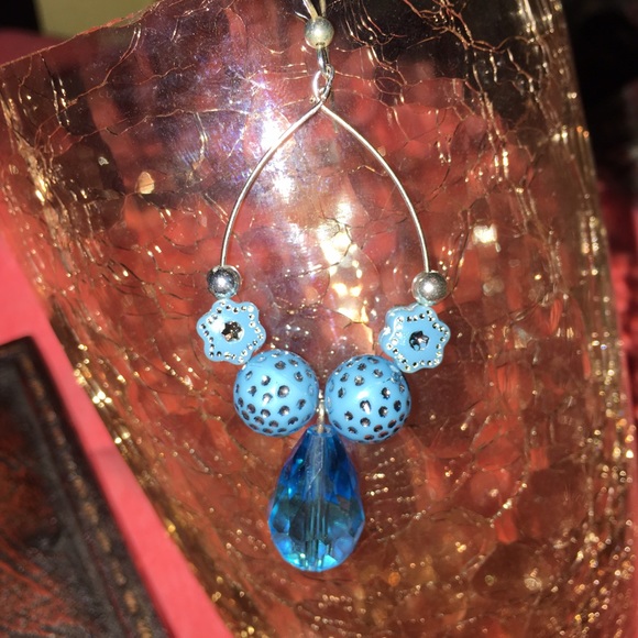 Blue dangle earrings - sparkle