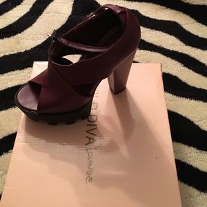 Wild Diva Ox Blood platform heels