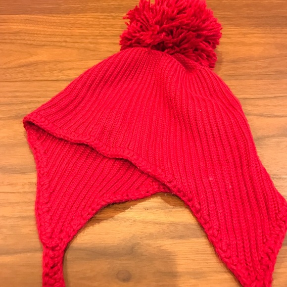 Gap red pom Pom hat