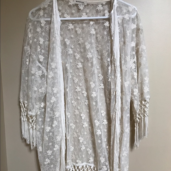 Off-White Floral Fringe Kimono