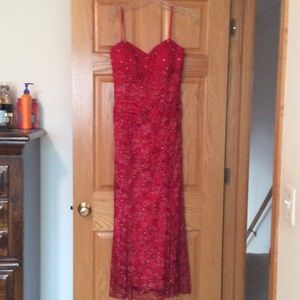 Red sequin gown