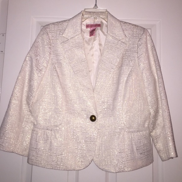 Bandolino 3/4 Sleeve Cream/Gold Blazer - size 12