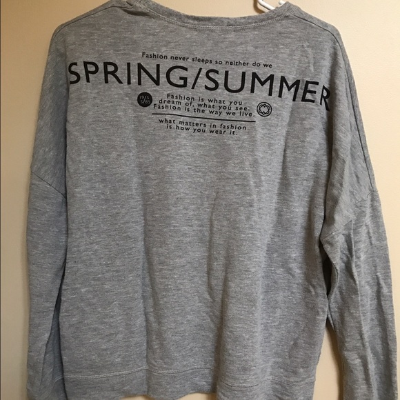 Gray Zara sweatshirt with back detail