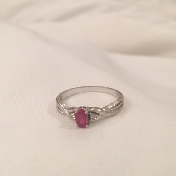 10k Yellow Gold Oval Ruby And Diamond Ring