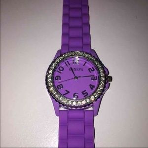 Purple Geneva crystal watch