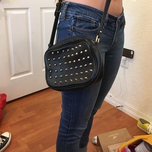Black purse with studs