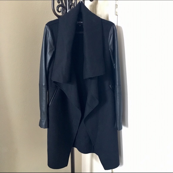 🔴 SOLD: Mackage Drape Wool Leather Coat - Picture 2 of 4