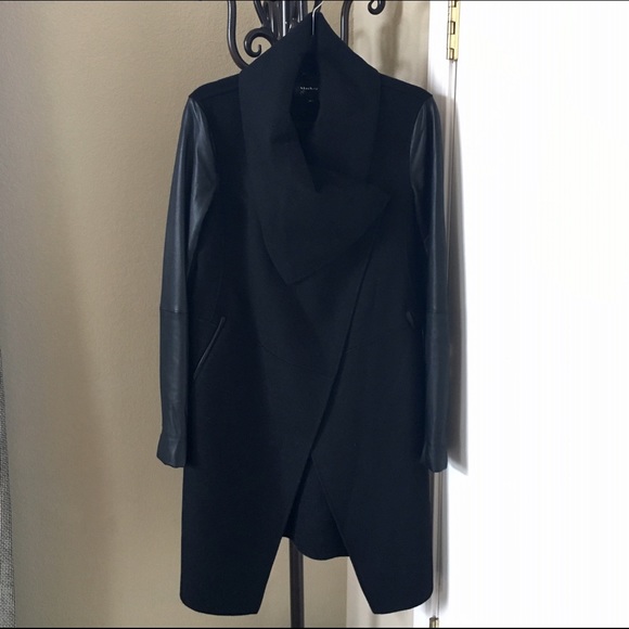 🔴 SOLD: Mackage Drape Wool Leather Coat - Picture 3 of 4