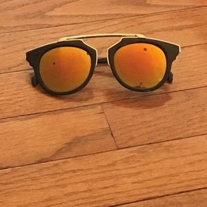 Orange reflective sunglasses