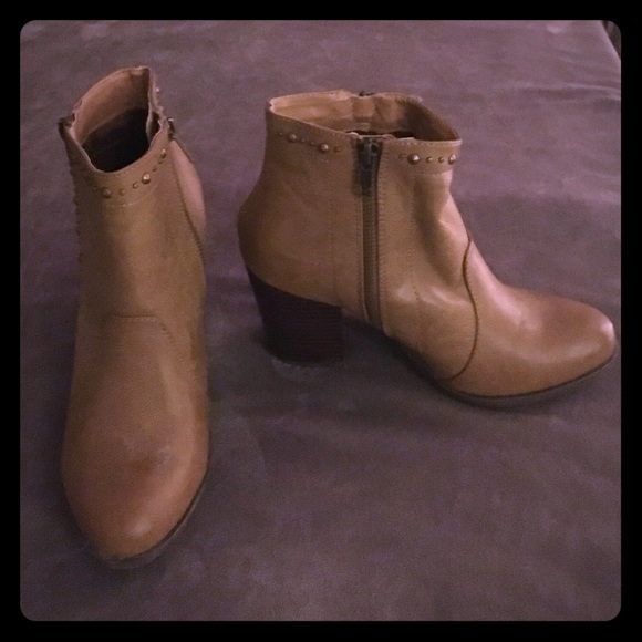 MIA brown studded ankle boots