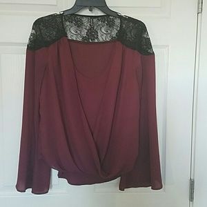Draping Lace-back Shirt