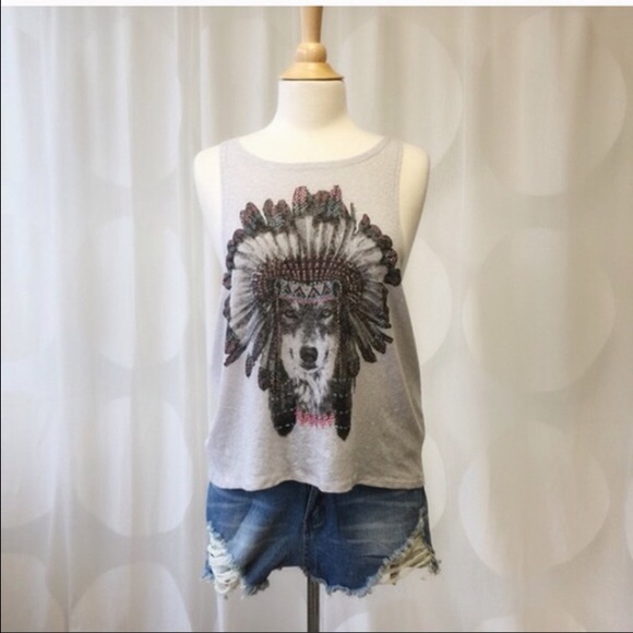Wolf Boho Graphic Tank😍🤘🏼